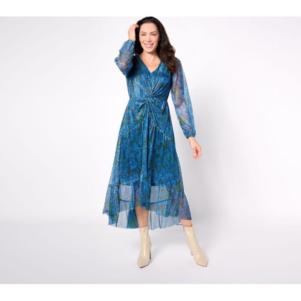 Turbie Twist Women's Dress Sz XL Always Isaac Foil Printed Multi-colored